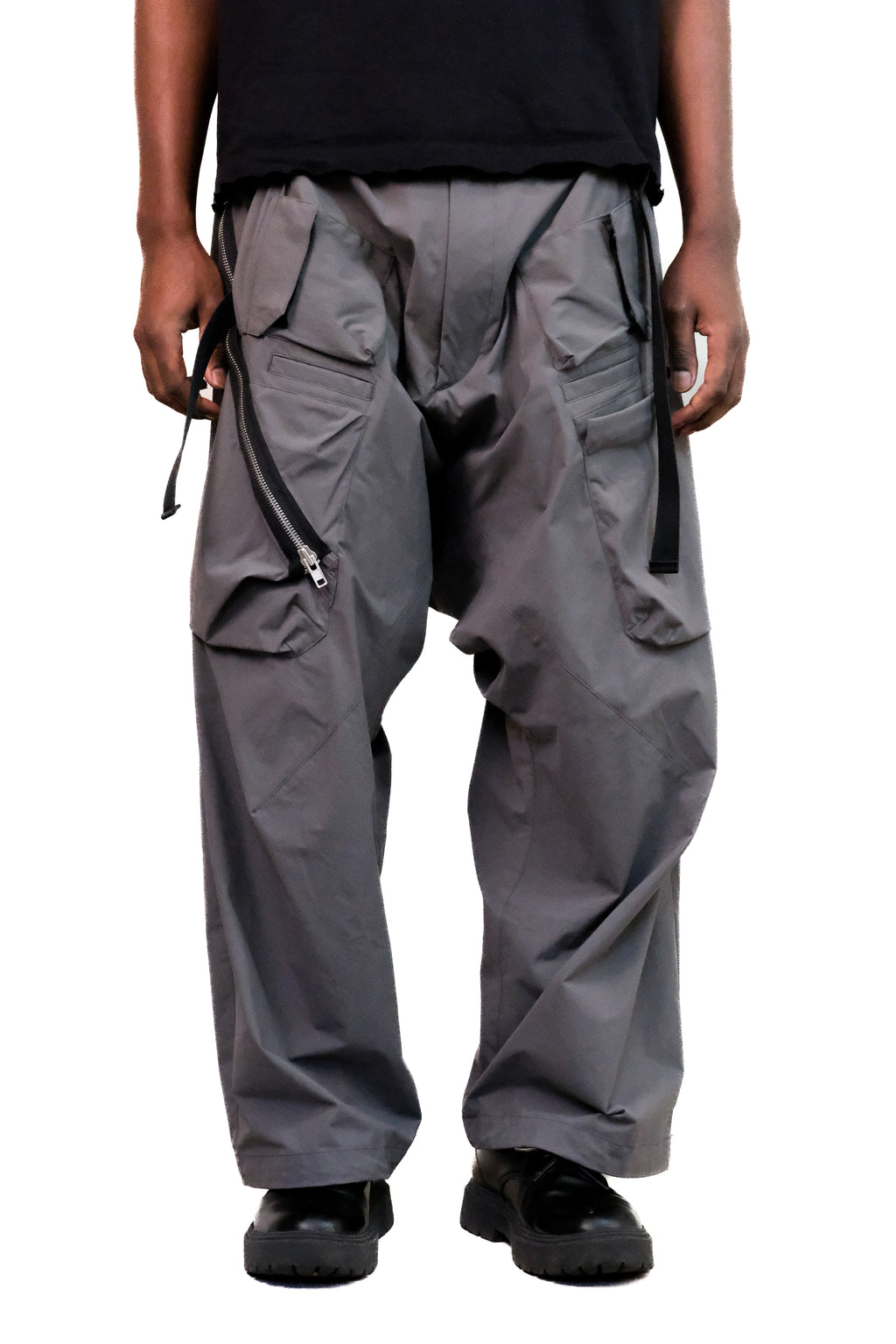 Encapsulated Nylon Ultrawide Drawcord Cargo Trousers